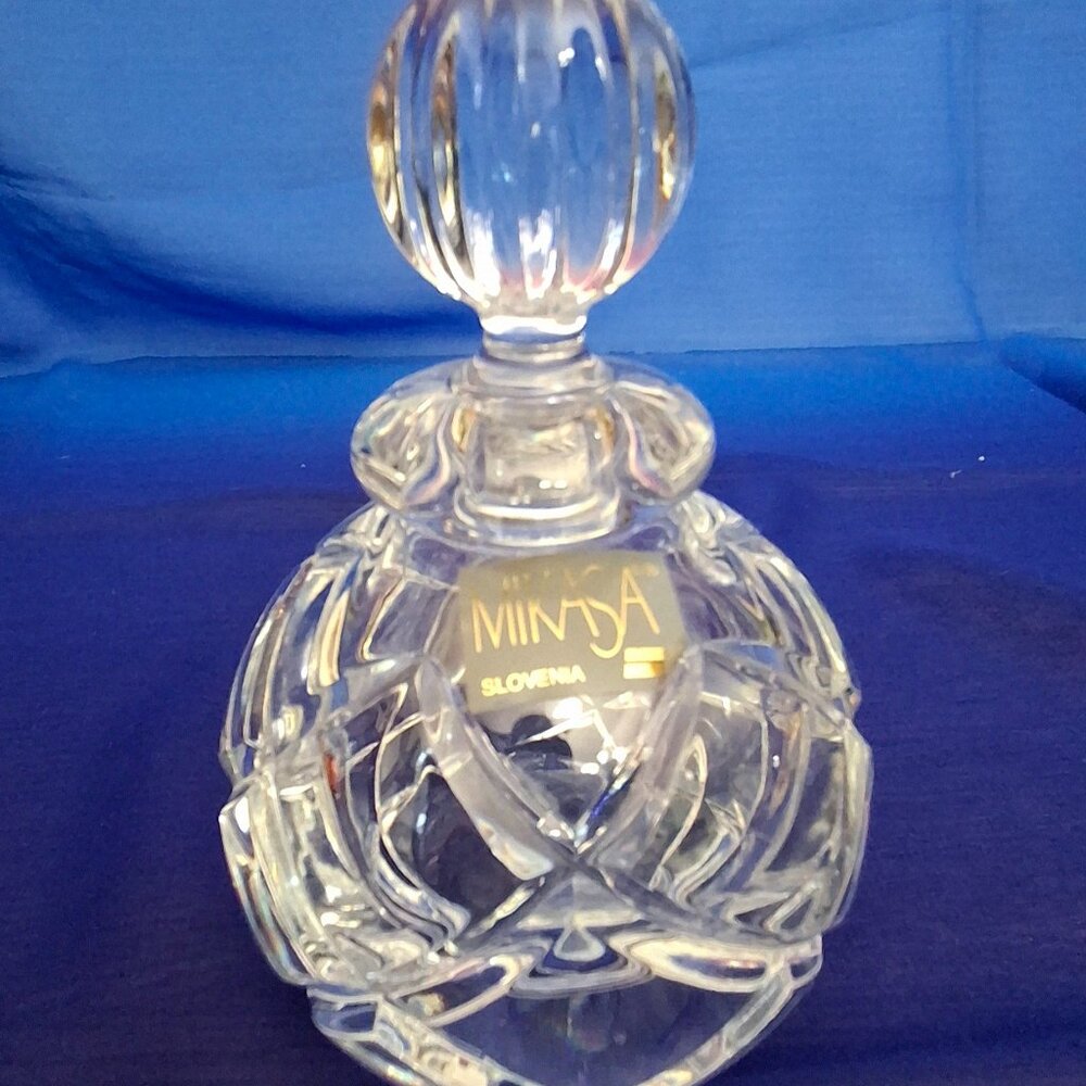 Mikasa Crystal Perfume Bottle – Made in Slovenia – Heavy Cut Crystal